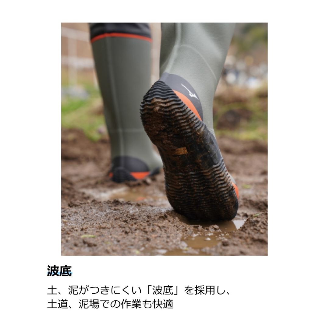 ワークブーツ(長靴) ジャスタフィットII NL カーキ×オレンジ 28.0