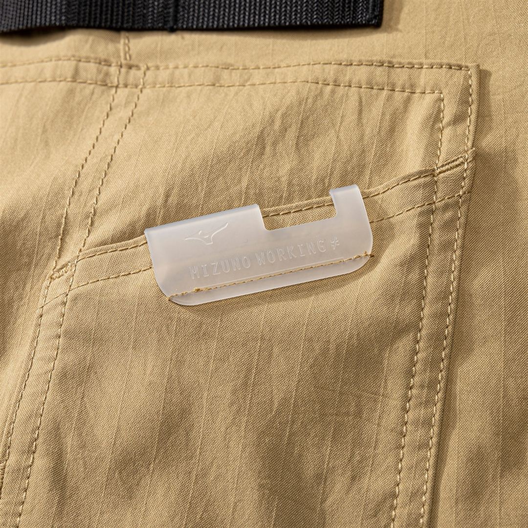 【ミズノ公式オンライン限定】ストレッチ撥水カーゴパンツ(制電) ベージュ×オレンジ XL