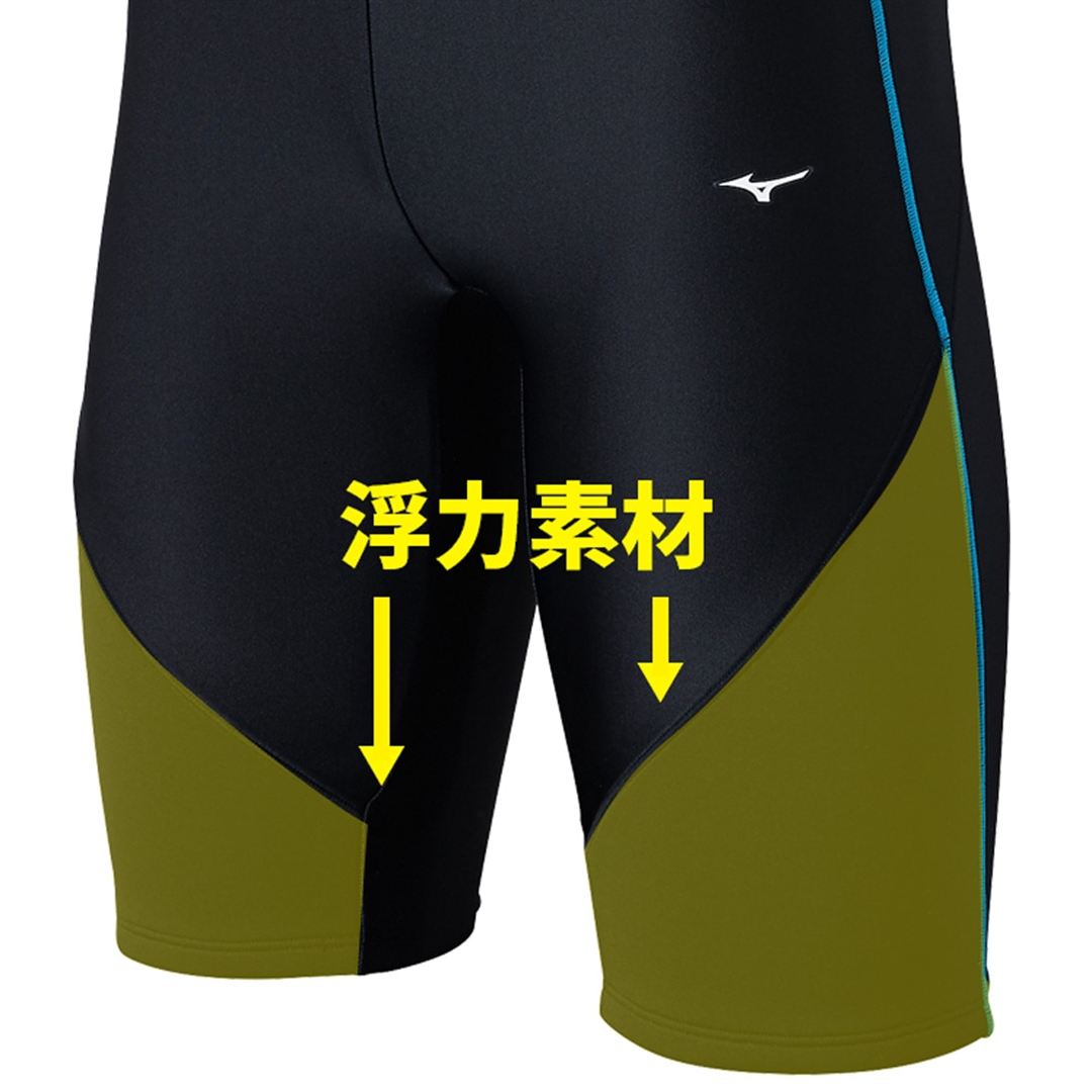【EZ SWIM】スイムフィットネス用ハーフスパッツ ネイビー×オレンジ XL