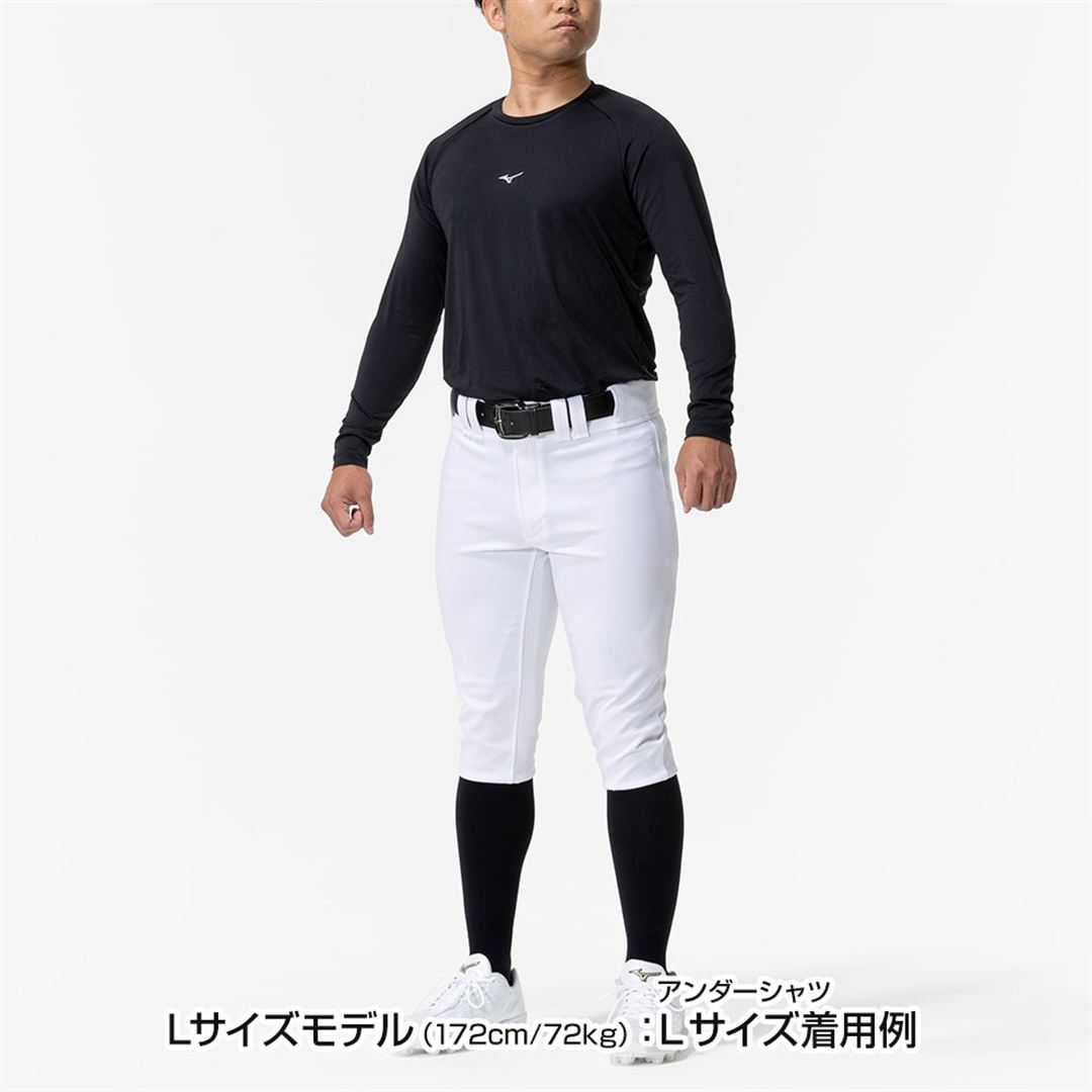 ローネック／長袖(野球／抗菌防臭／防汚) ブラック XO