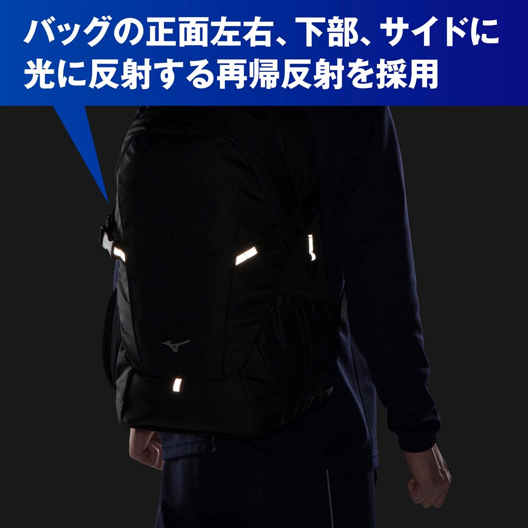PCポケット付きチームバックパック(30L) ブラック