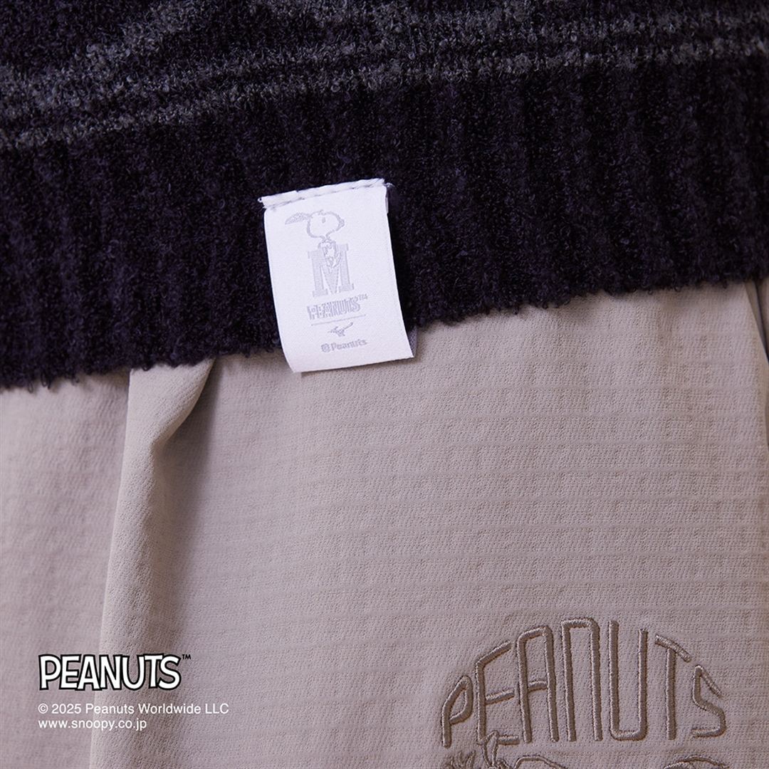 【PEANUTS／吸湿発熱】ブレスサーモゆるぬくウエストウォーマー(腹巻) スモークブルー×Lグレー