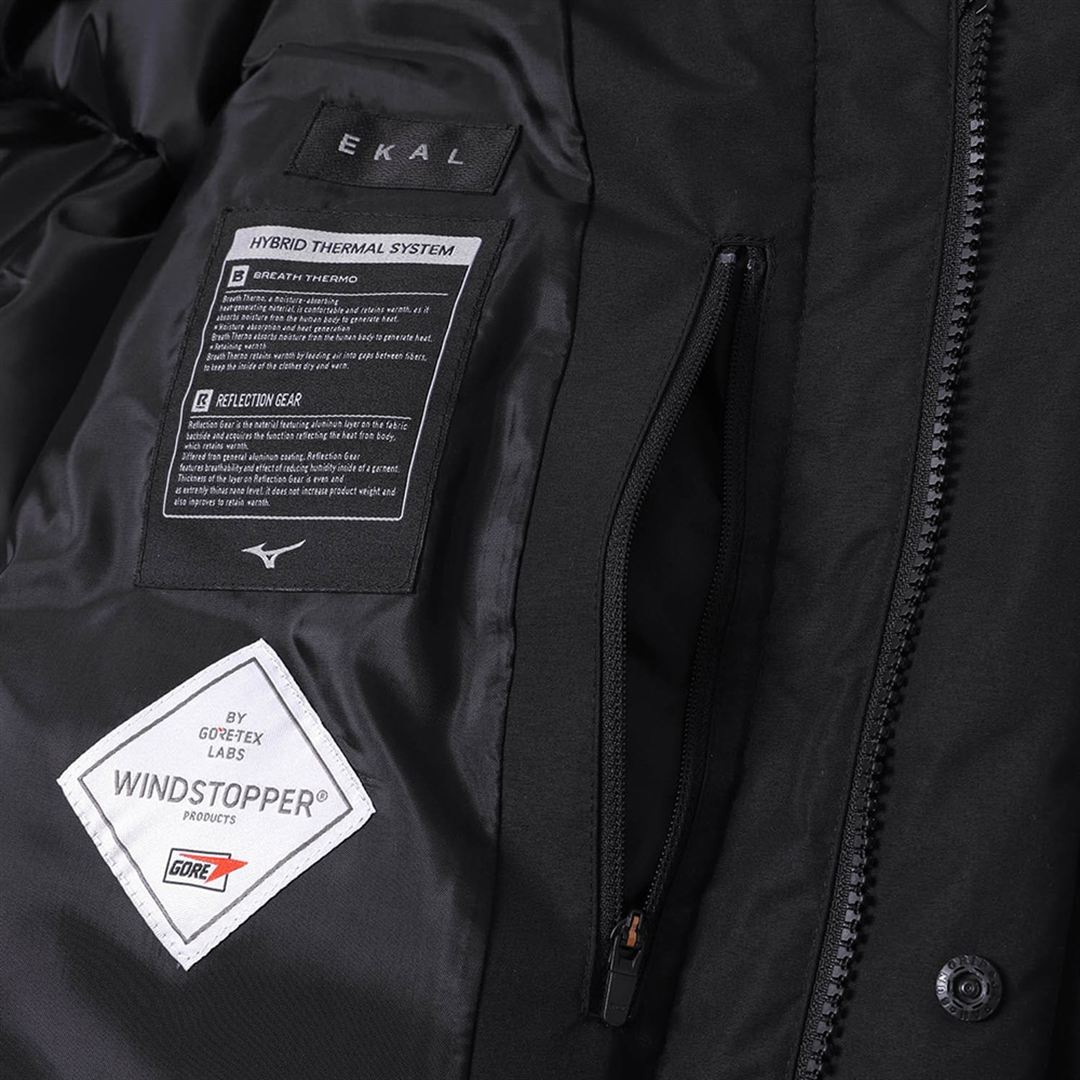 【EKAL／吸湿発熱】GORE-TEX WINDSTOPPERトラックダウンジャケット グラファイトグレー S