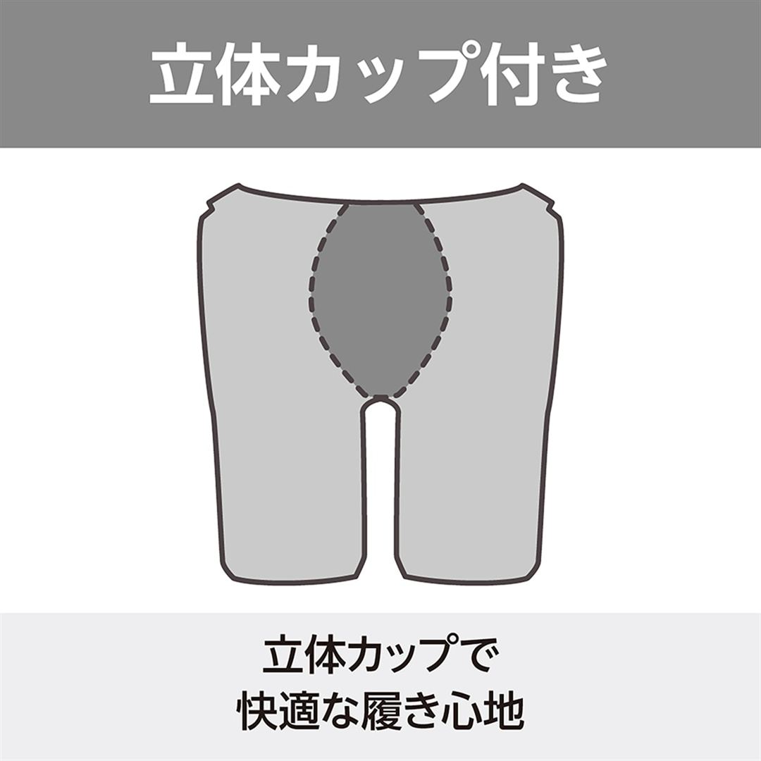 【ふんわりライト】アクアフィットネス用ハーフスパッツ(立体カップ付) ネイビー×ライトブルー S