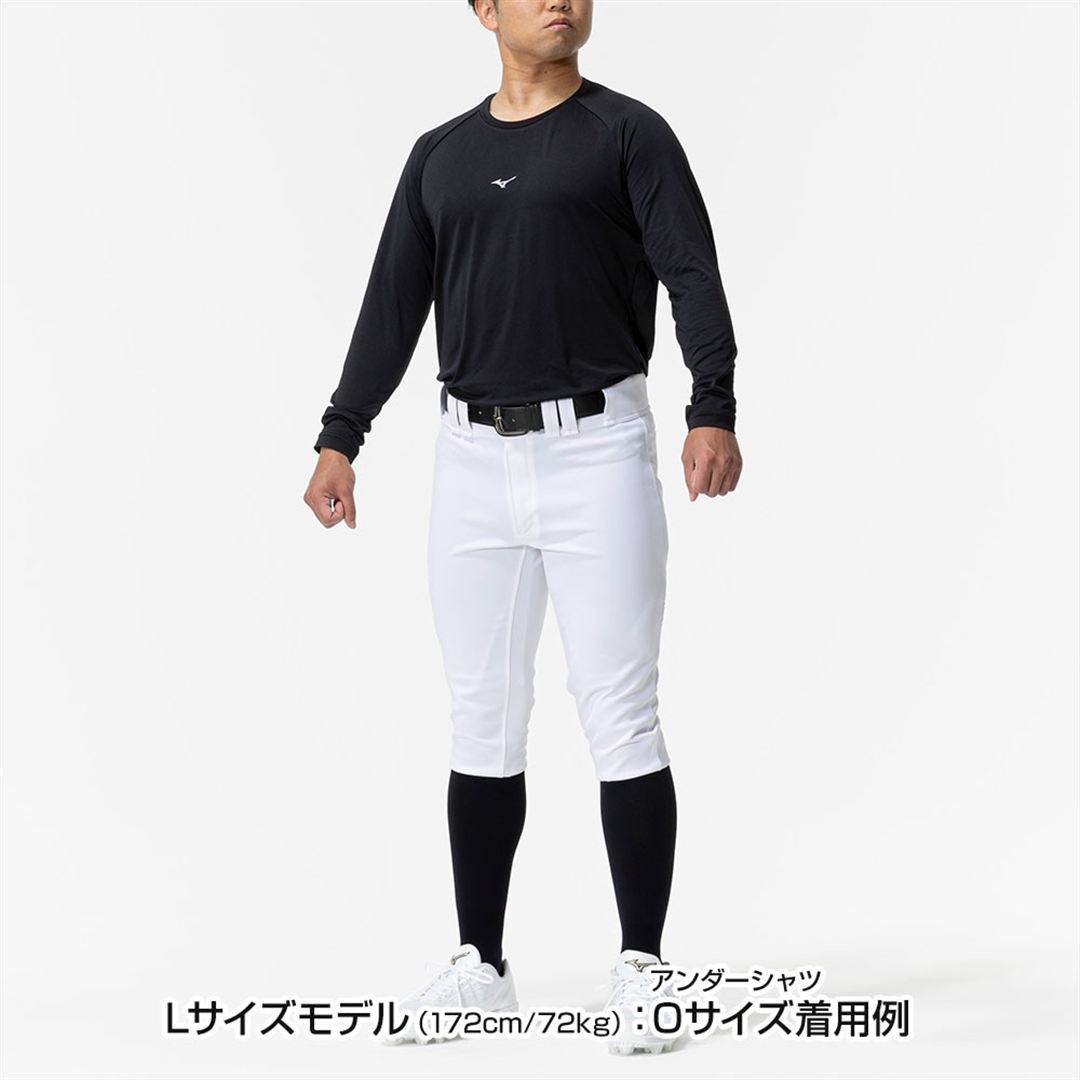 ローネック／長袖(野球／抗菌防臭／防汚) ブラック XO