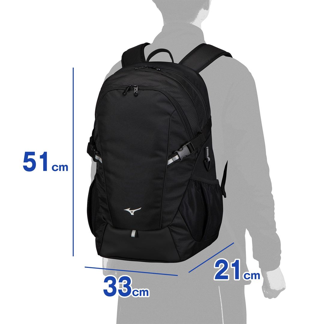 PCポケット付きチームバックパック(30L) ブラック