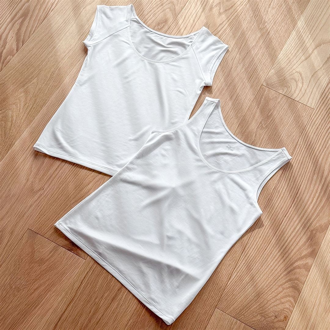 【抗菌防臭／防汚】ミズノプレミア365インナー ピュアハイパー ラウンドネックフレンチスリーブシャツ ホワイト M