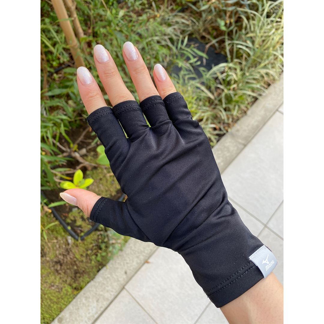 【接触冷感】アイスタッチUV指ぬきグローブ ネイビー