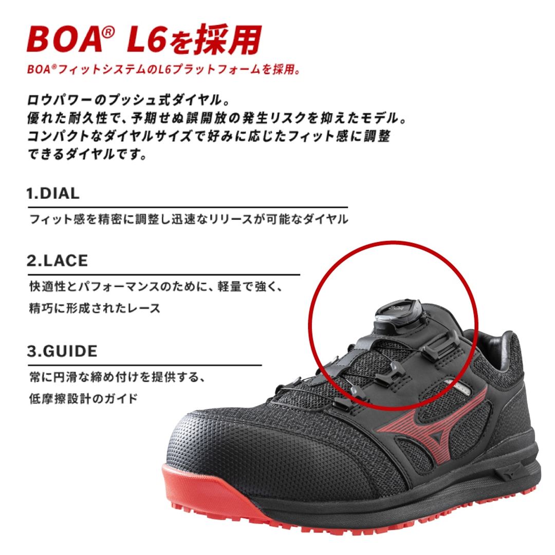 オールマイティ LSII 52 L BOA (ダイヤル／ローカット) レッド×ホワイト 22.0