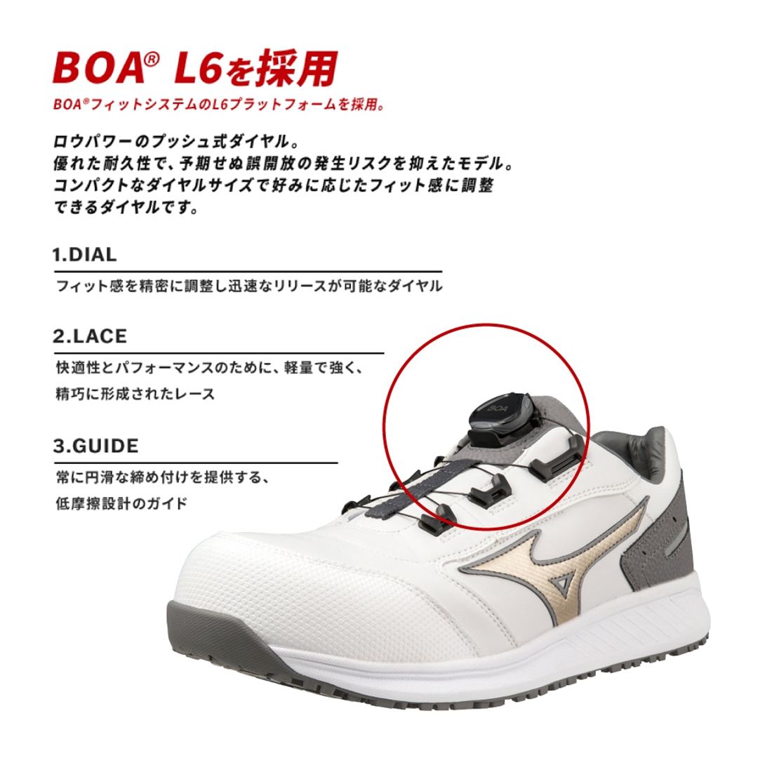 オールマイティ SU 51 L BOA (ダイヤル／ローカット) ブラック×シルバー 29.0
