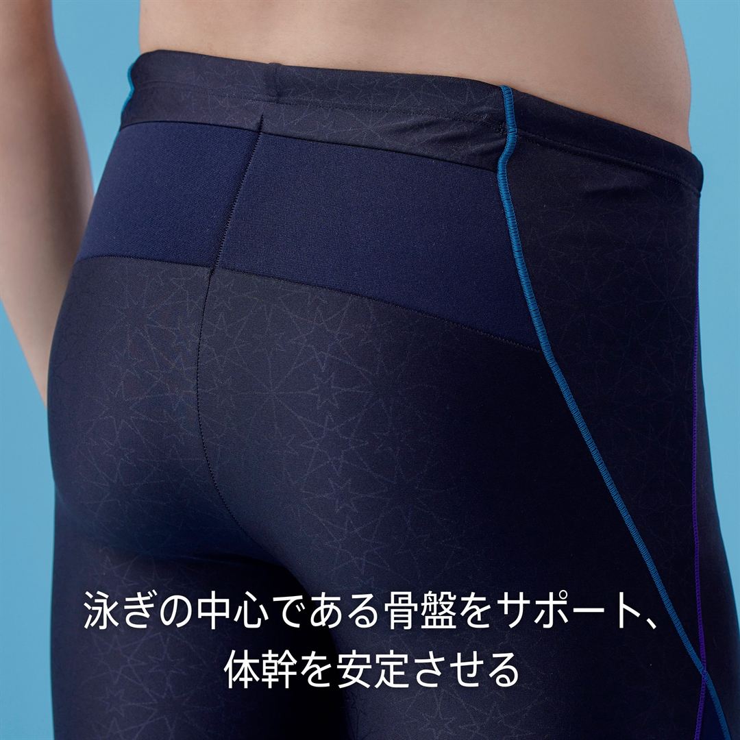 アクアフィットネス用EZ SWIM ハーフスパッツ ブラック×グレー S