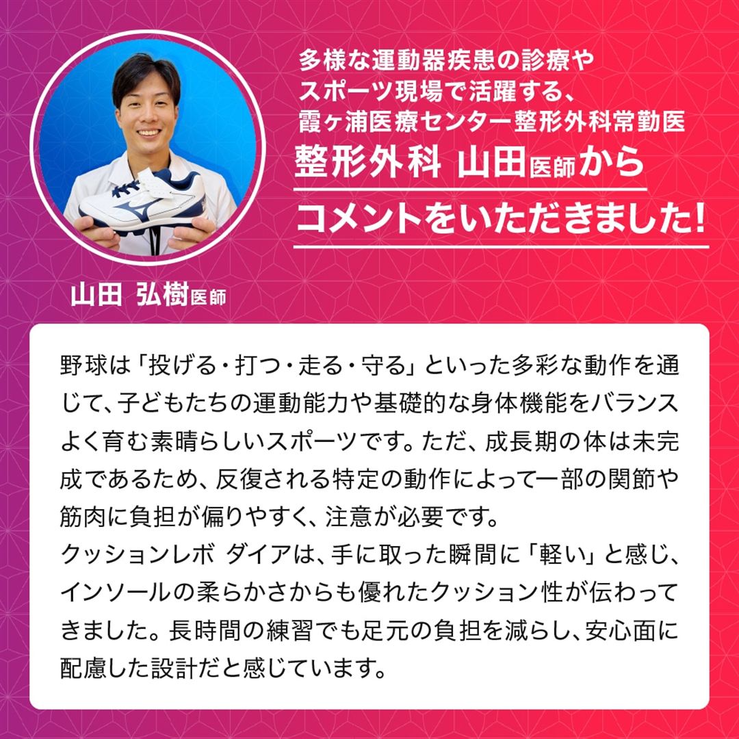 【ミズノ直営限定】クッションレボダイア(野球／ソフトボール) ホワイト×ネイビー×レッド 25.0