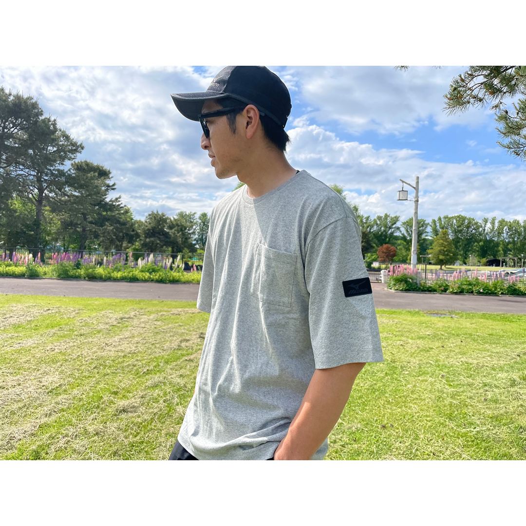 撥水オーバーサイズTシャツ(半袖) グレー杢 M