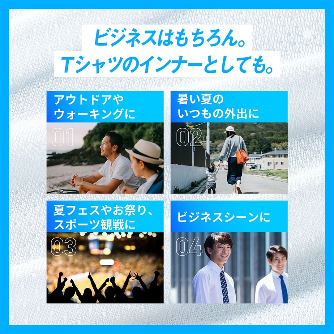 【汗処理／通気】カルエアーアンダーVネック半袖シャツ ホワイト M