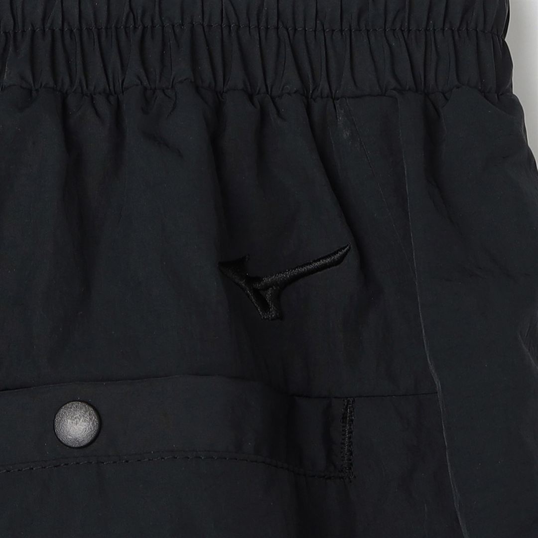 シャンブレーワッシャートラックパンツ ブラック×ディープグリーン S