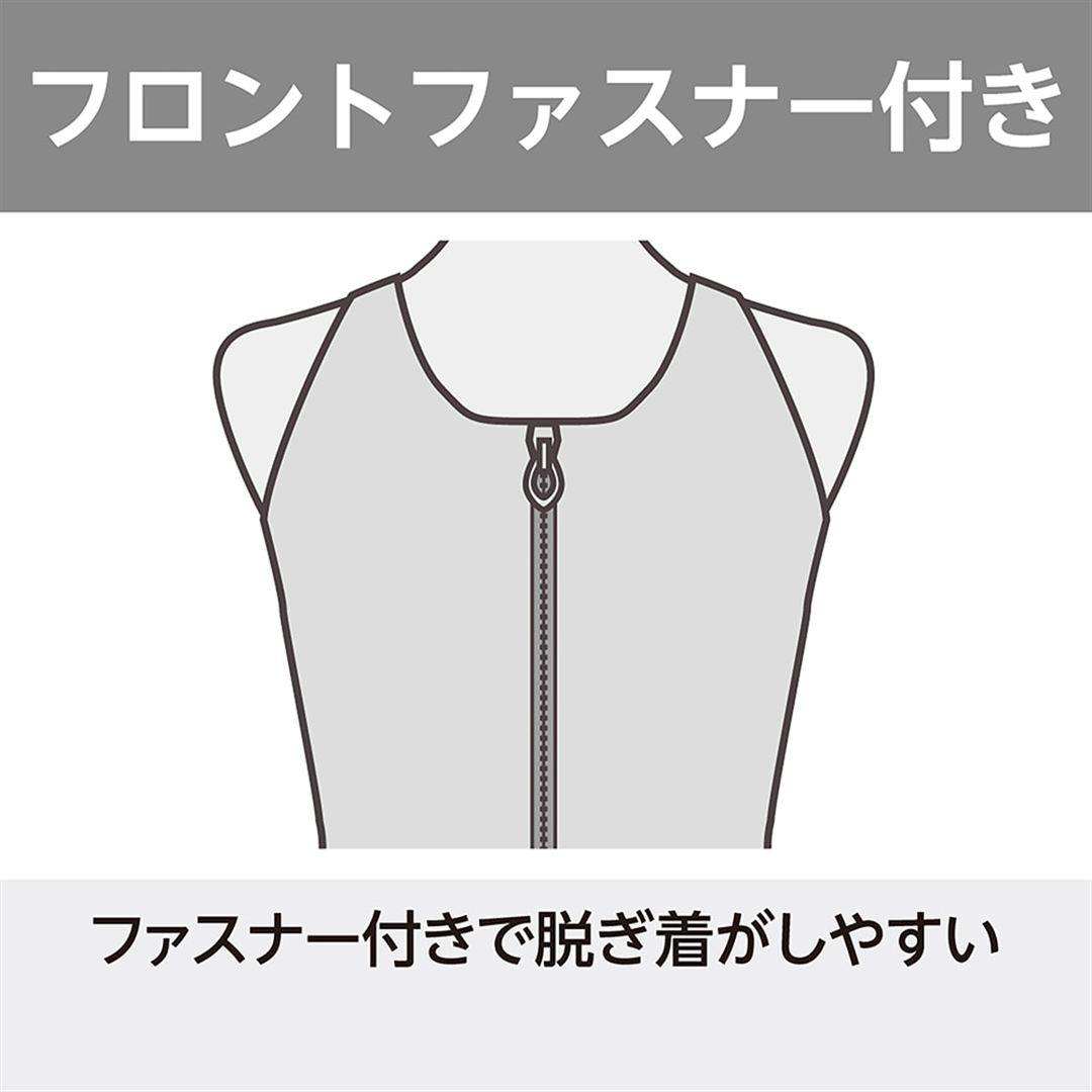 アクアフィットネス用セパレーツ(ボタン付／大きいサイズ／3XL、4XL) ネイビー×ブルー杢×ブルー 3XL