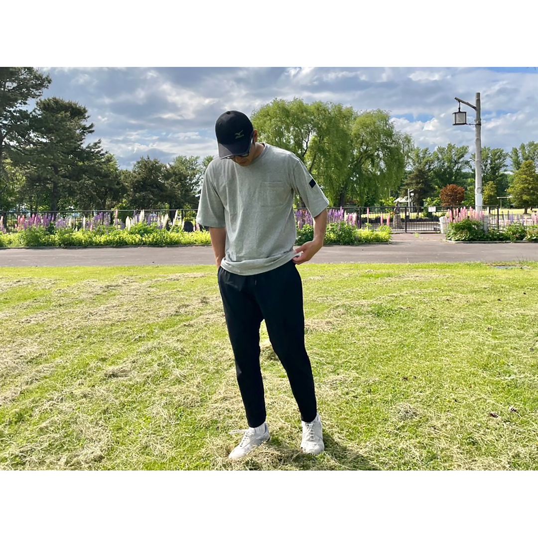 撥水オーバーサイズTシャツ(半袖) グレー杢 M