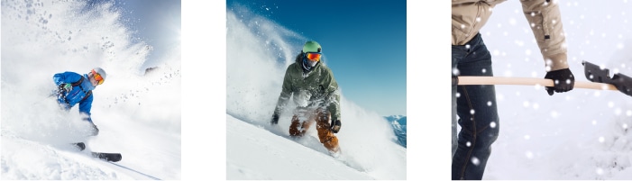 スキー・スノボーなど、寒い季節の汗をかくシーンに。