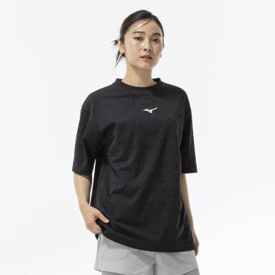 Mizuno ジェイテクト　ブラック シャツ ミズノ直営限定】シアージャカードTシャツ(ワイドシルエット)|32JAD390