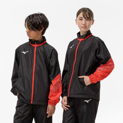 ミズノ　ブレッサーモウォーマー　レッドジャケット ブラックパンツ Mサイズ 吸湿発熱】ブレスサーモウォーマージャケット|32MEC932|ミズノ