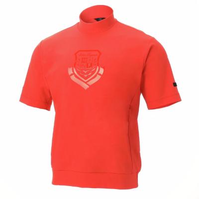 MIZUNOエンブレムロゴ半袖モックネックシャツ