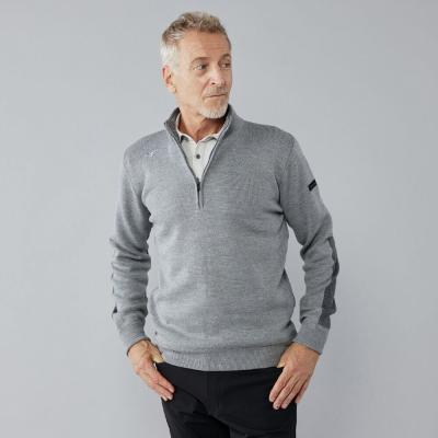 【即完Mサイズ❗️】Stone  グレーハーフジップ アップニットM ハーフジップ」に該当するニット/セーター（グレー/灰色系・無地