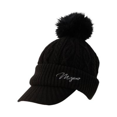 吸湿発熱】ブレスサーモMGロゴケーブルニットキャップ(ツバ付