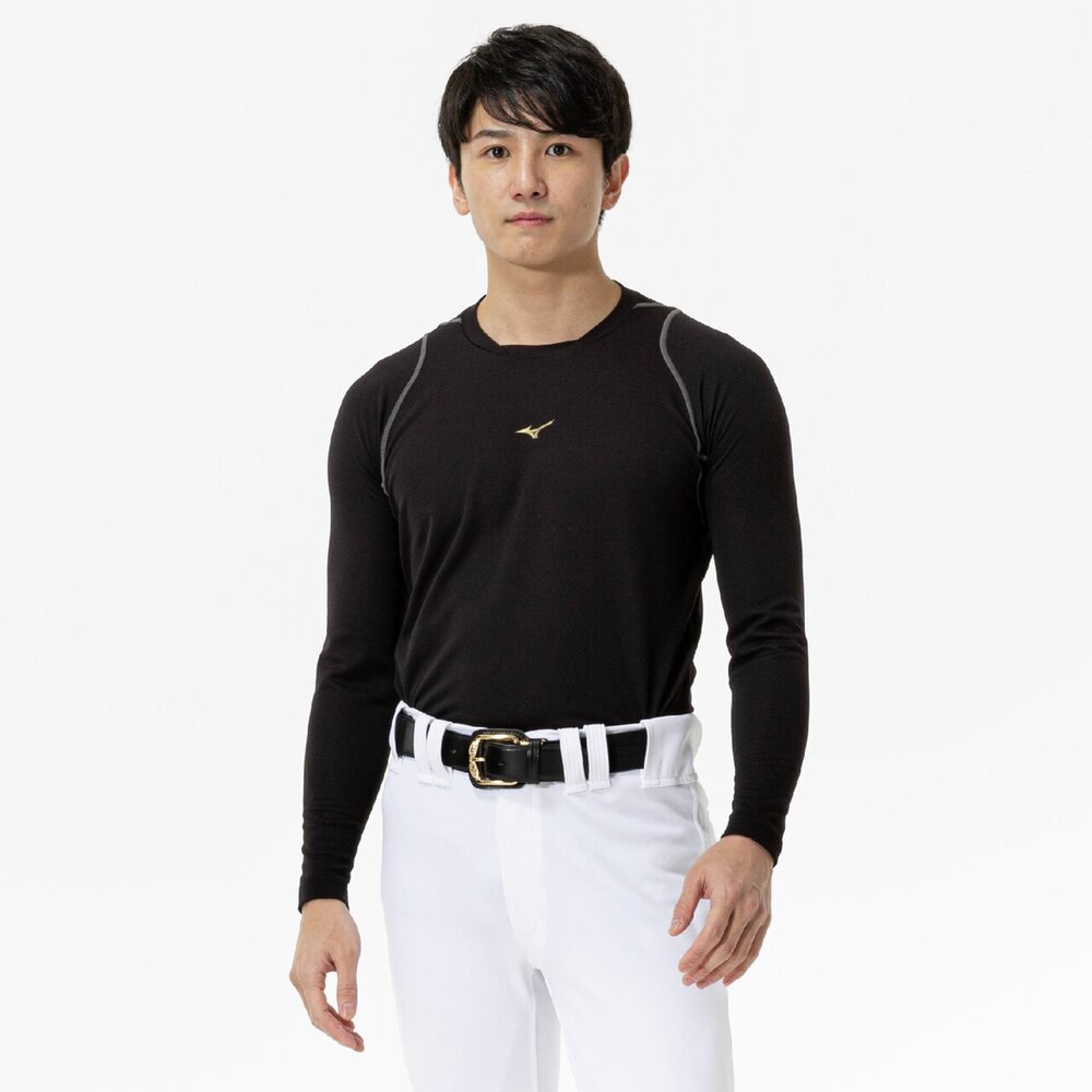 【3枚セット】ミズノプロ アンダーシャツ ブレスサーモ ブラック Oサイズ 吸湿発熱／ミズノプロ】ブレスサーモ バイオギアアンダーシャツ