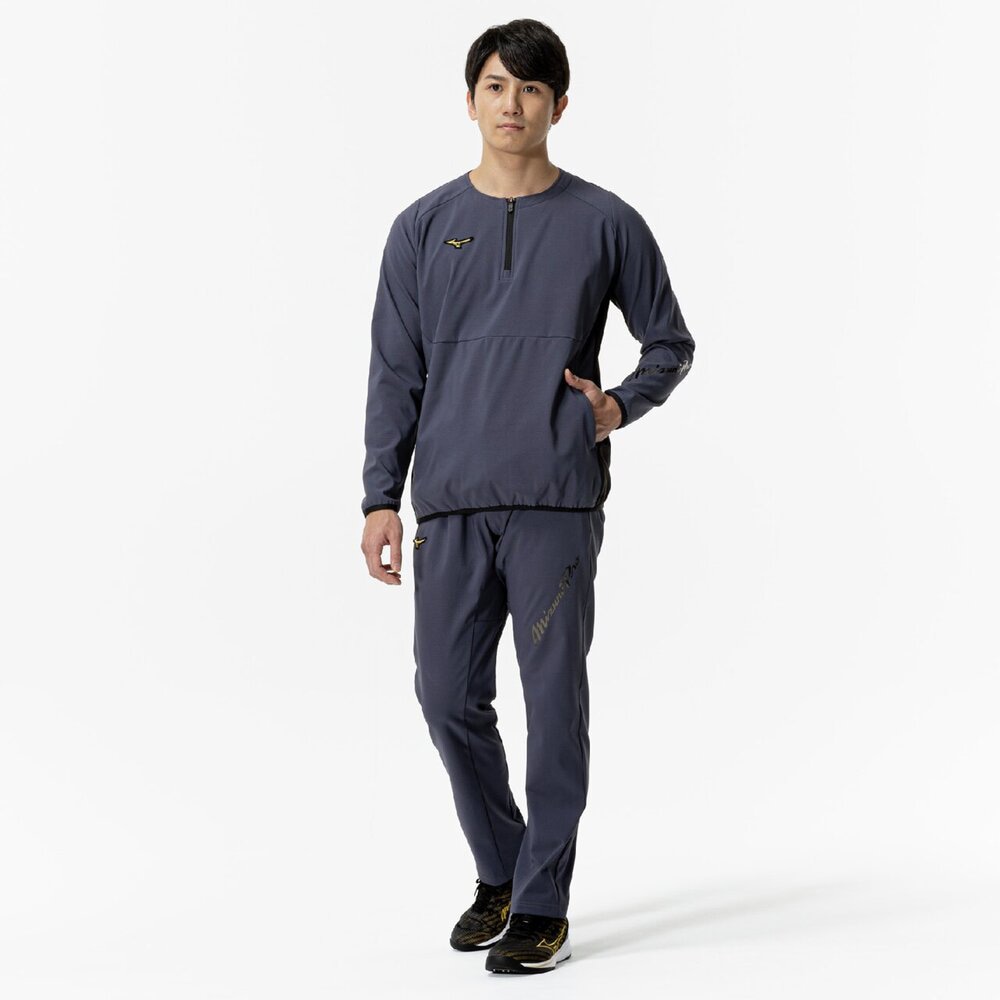 ミズノプロ／ストレッチ／防風】テックシールドジャケット(ハーフZIP