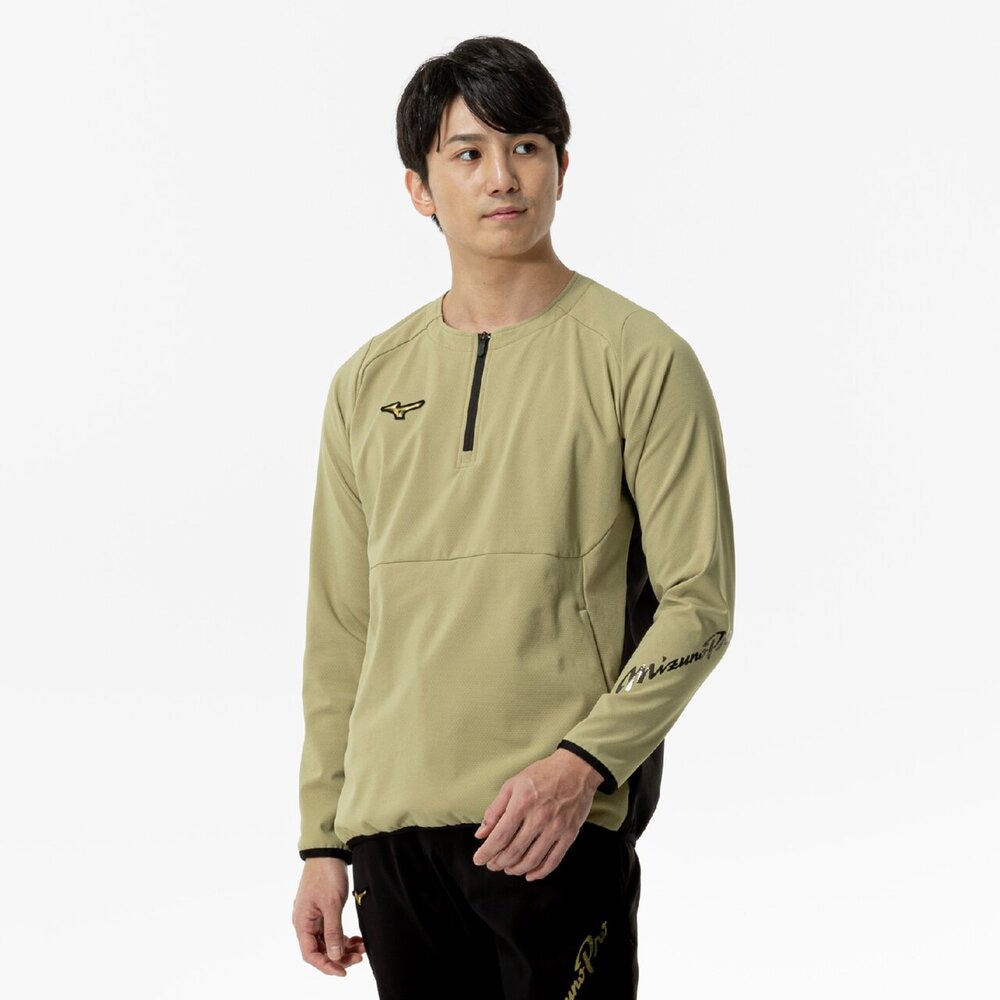 ミズノプロ／ストレッチ／防風】テックシールドジャケット(ハーフZIP