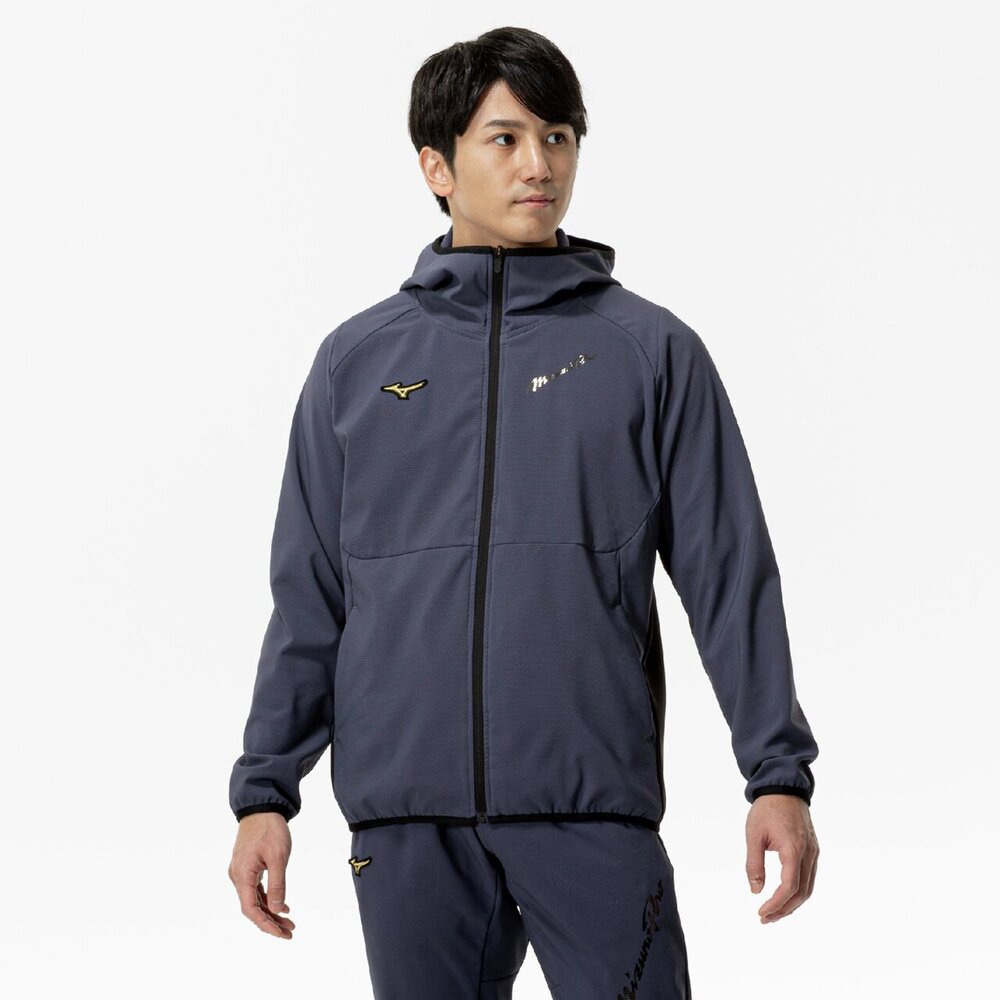 Mizuno Pro - ミズノ 野球 ウインドブレーカージャケット テックシールドフーディ MIZUNO ミズノ メンズ 野球 長袖ウインドブレーカー ストレッチ