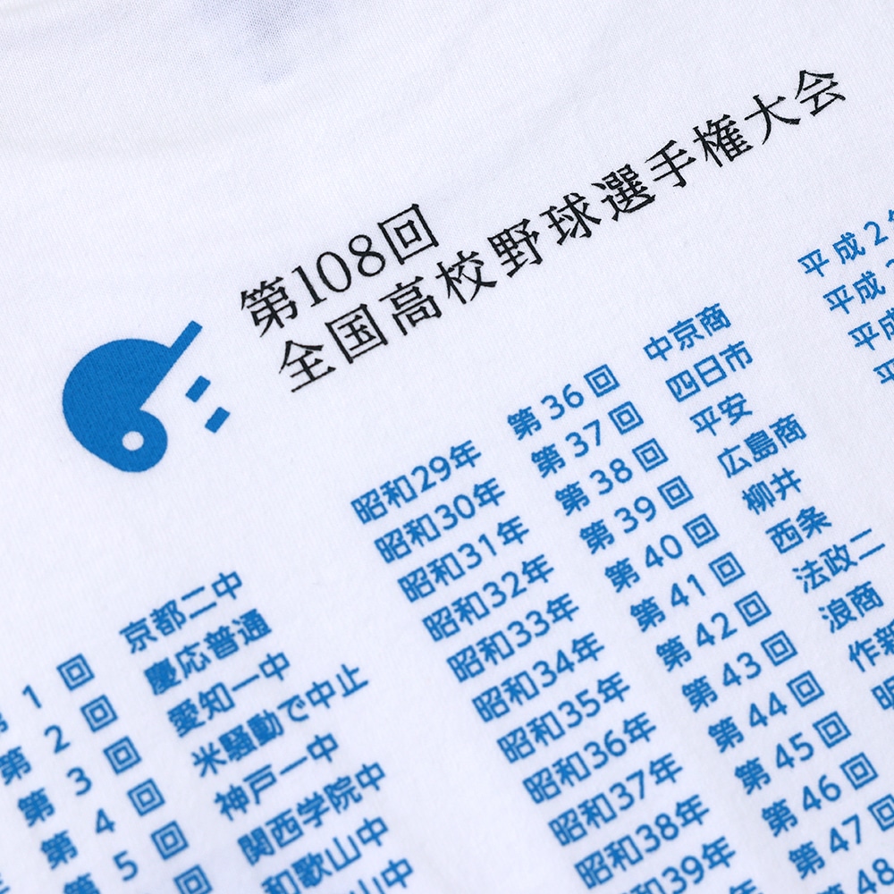 高校野球オフィシャルグッズ】歴代優勝校Tシャツ(第108回 全国高校野球