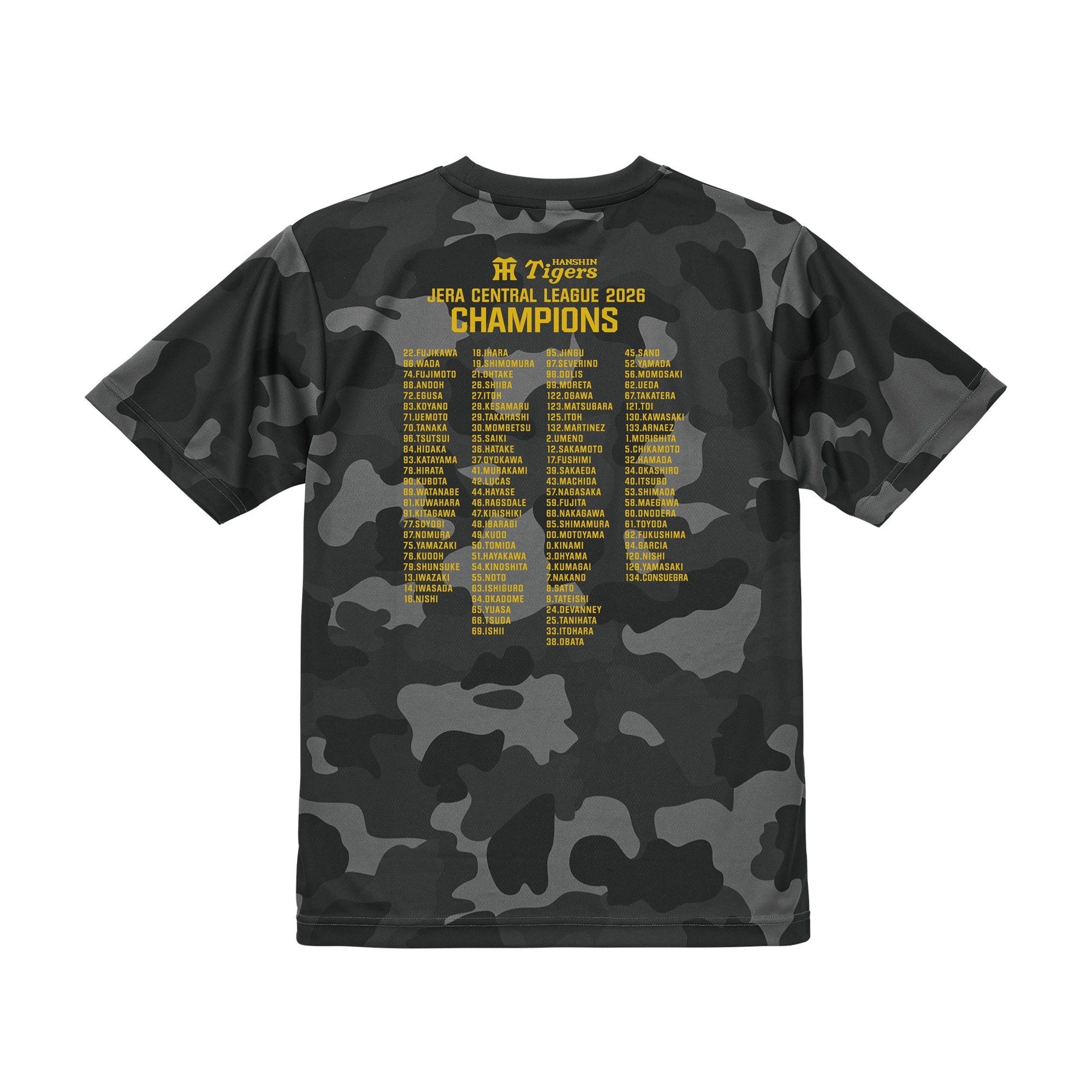 受注生産】JERA セ・リーグ 2026優勝記念メンバーカモ柄Tシャツ 黒