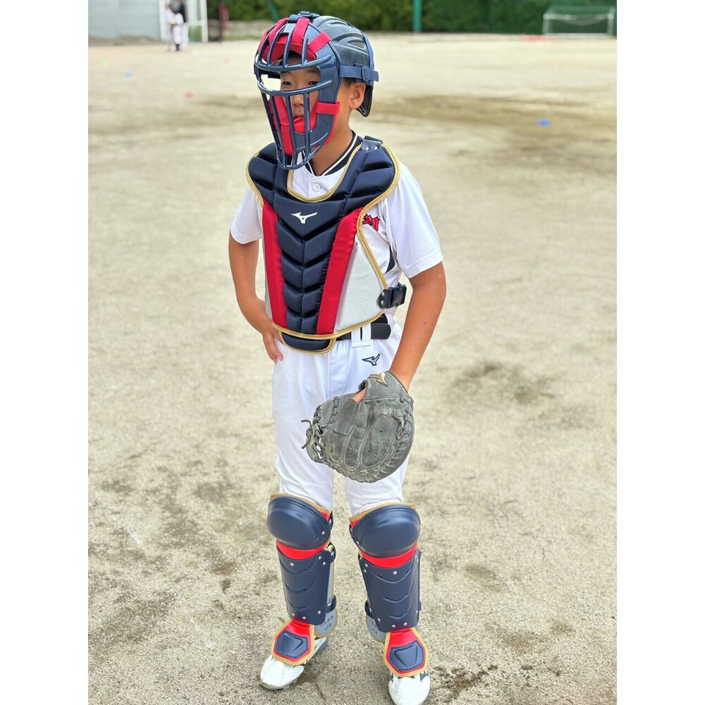 【T−5★】ミズノ　ソフトボールキャッチー防具セット（レッド） MIZUNO 野球 ミズノ公式限定 軟式用 キャッチャー防具 セット