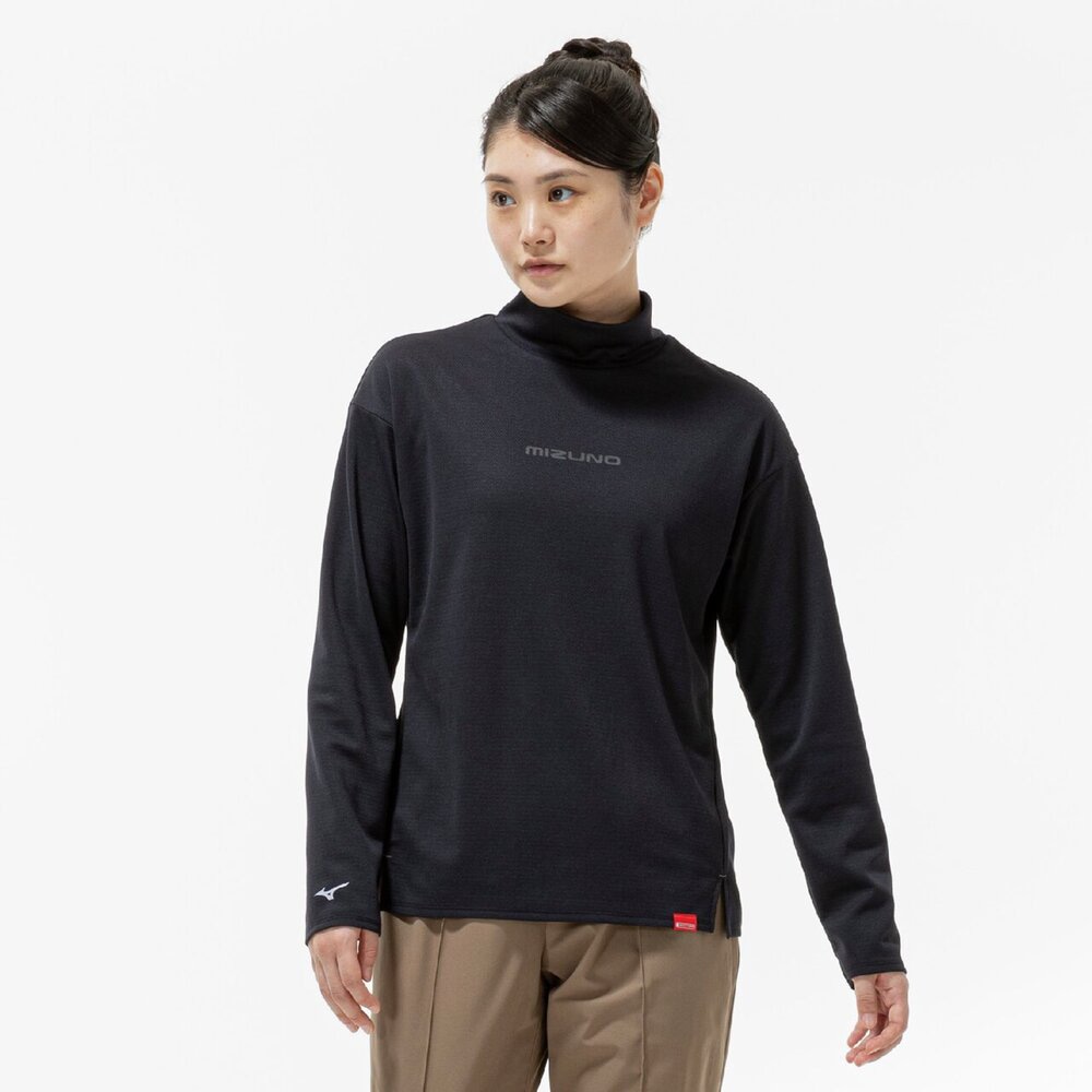 吸湿発熱】ブレスサーモハイネックロゴTシャツ(長袖)|32MAC855|ミズノ