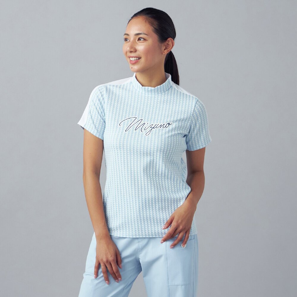 リップルジャカードモックネック半袖シャツ|52MAD209|半袖シャツ