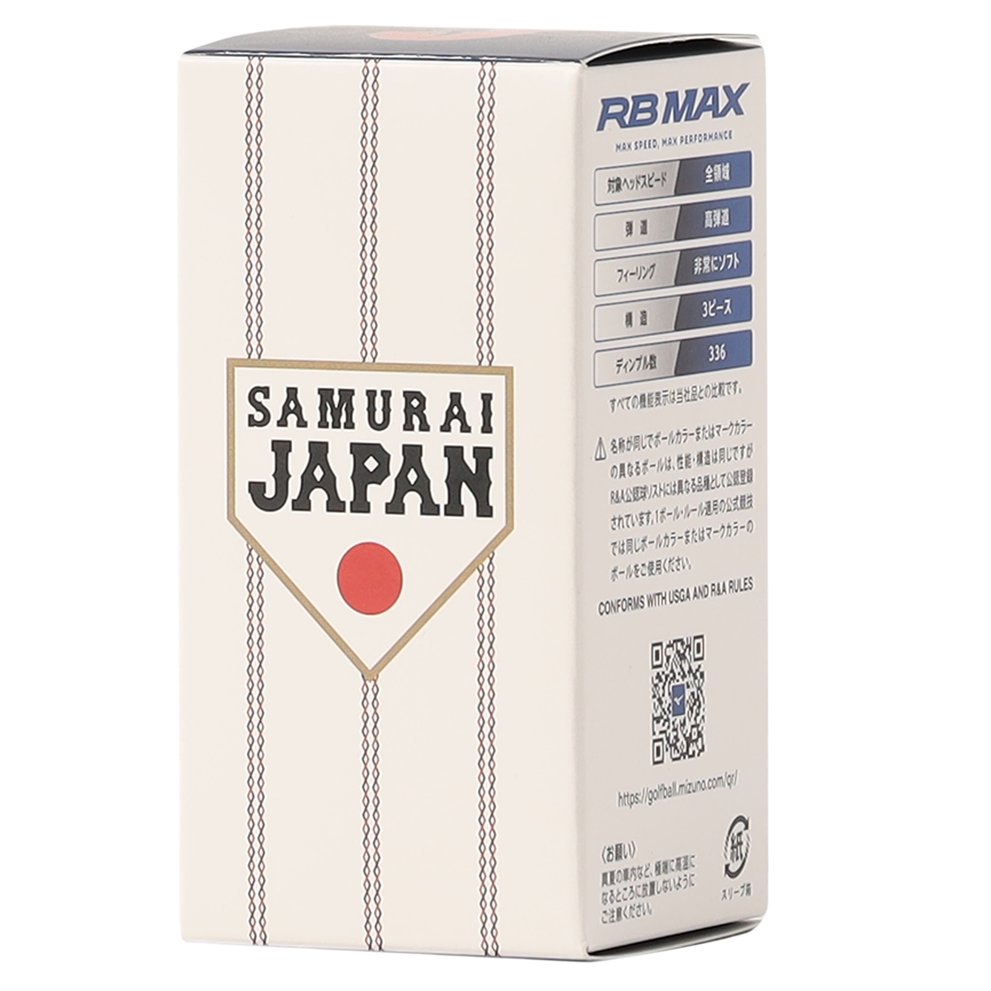 予約】侍ジャパン RB MAX(6個入り)|5NJBO73906|ボール|ゴルフ|ミズノ