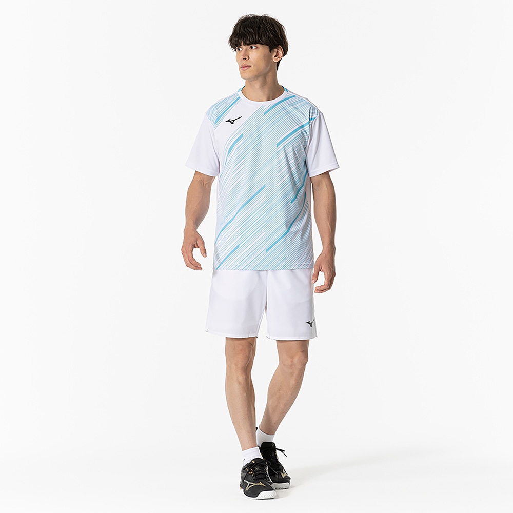 [ミズノ] テニス バドミントン ゲームシャツ 半袖 吸汗速乾 ダイナモーションフィット 日本バドミントン協会公認 男女兼用 62JAB029
