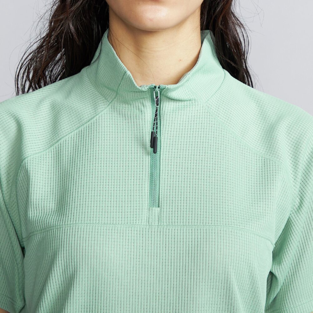 汗処理／通気】ドライエアロフロー ハーフジップシャツ(半袖)|B2MAB201