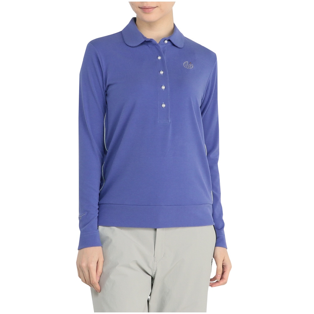 ゴルフ レディース マルボン トップス シャツ ノースリーブ（パープル） レディースゴルフウエア ハーフZIPモックネックトップス