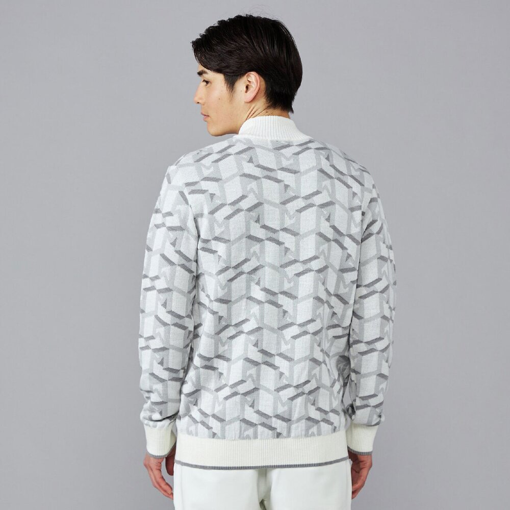 吸湿発熱】ブレスサーモウールジャガードハイネックセーター