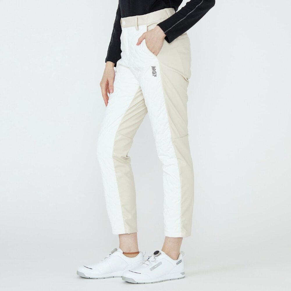 【新品未使用品】PGG / 中綿キルティングパンツ ホワイト MGFコレクション／吸湿発熱】ブレスサーモキルティングパンツ|E2JFC757