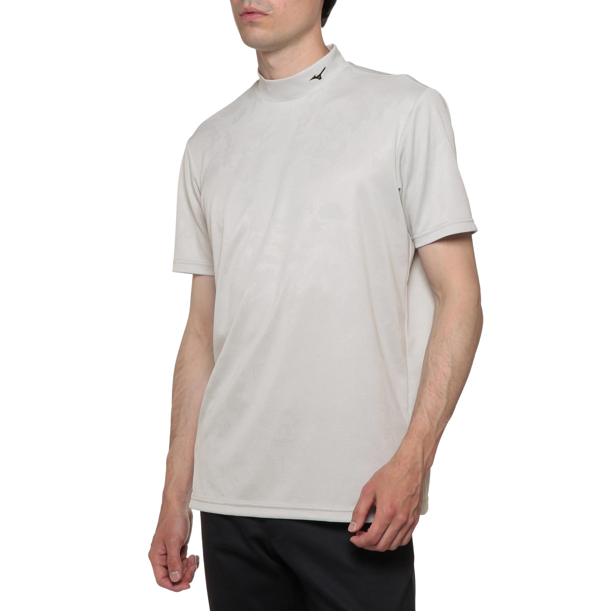 ミズノ ダブルジャガード半袖モックネックシャツ メンズ ゴルフウエア 半袖シャツ