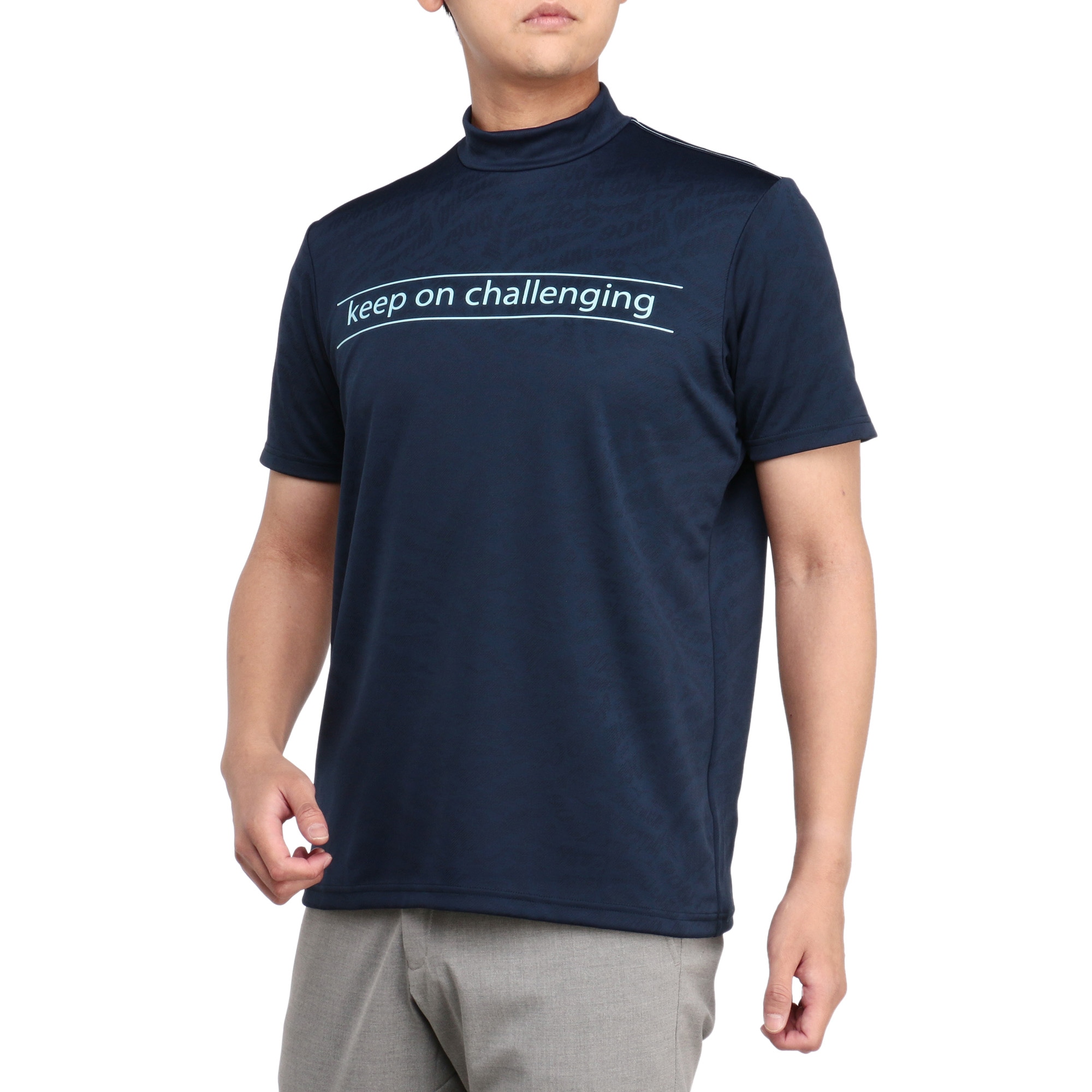 ダブルジャガード半袖モックネックシャツ[メンズ]|E2MAA019|半袖シャツ