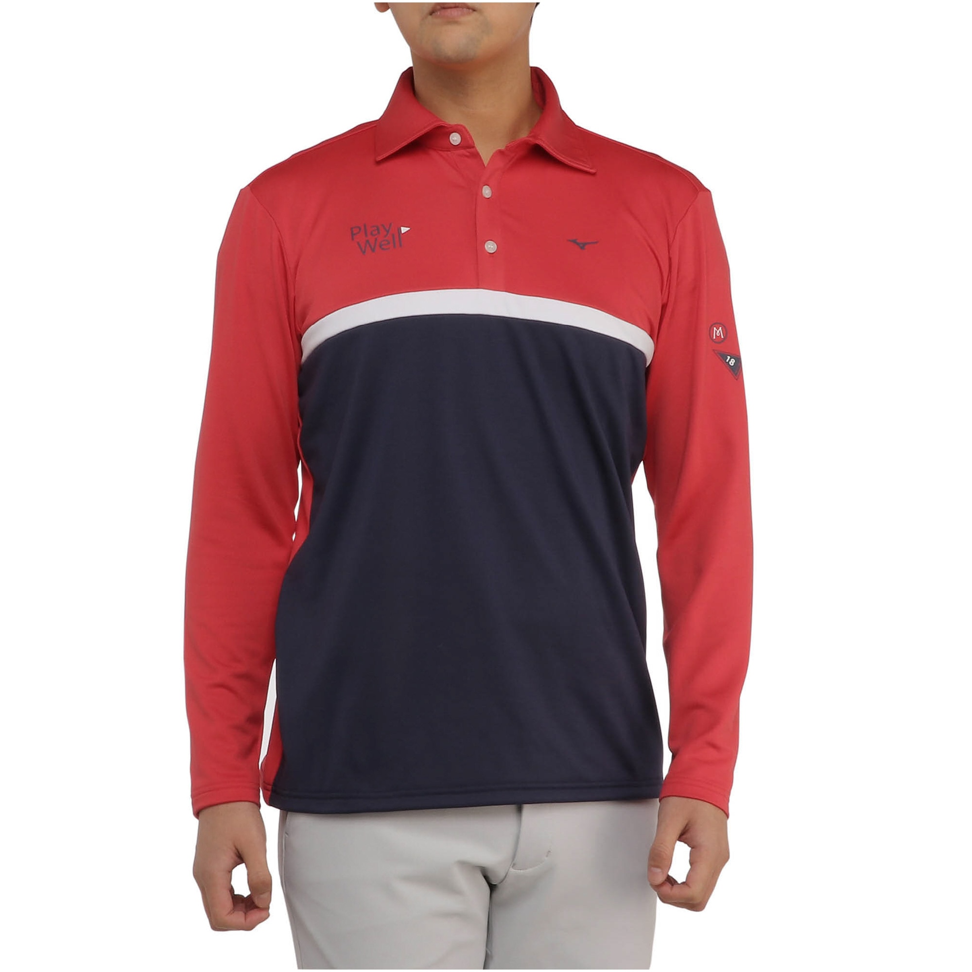 共衿プリントシャツ[メンズ]|E2MAA521|長袖シャツ|ゴルフウエア|ミズノ