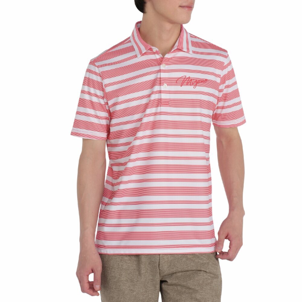 鹿の子マルチボーダープリント半袖共衿シャツ|E2MAC015|トップス