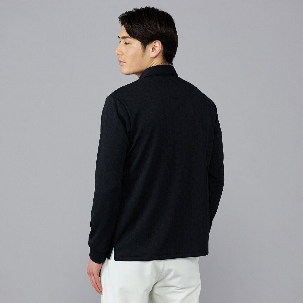 ニットジャガード共衿長袖シャツ|E2MAC506|トップス|ゴルフウエア