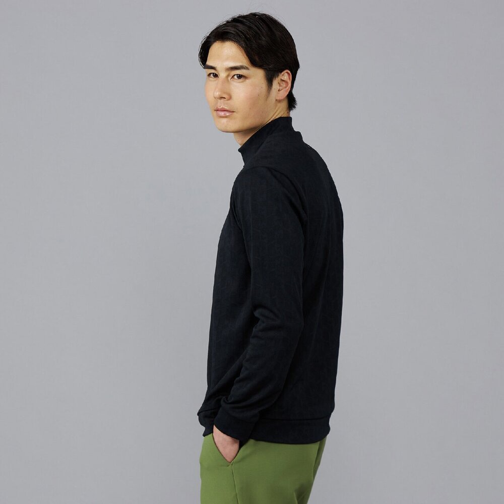 ニットジャガードモックネック長袖シャツ|E2MAC507|トップス|ゴルフ