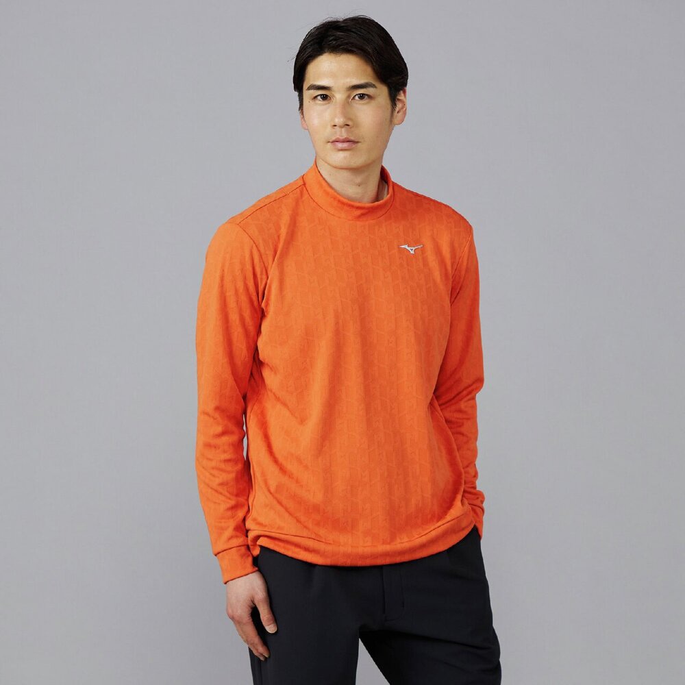 ニットジャガードモックネック長袖シャツ|E2MAC507|トップス|ゴルフ