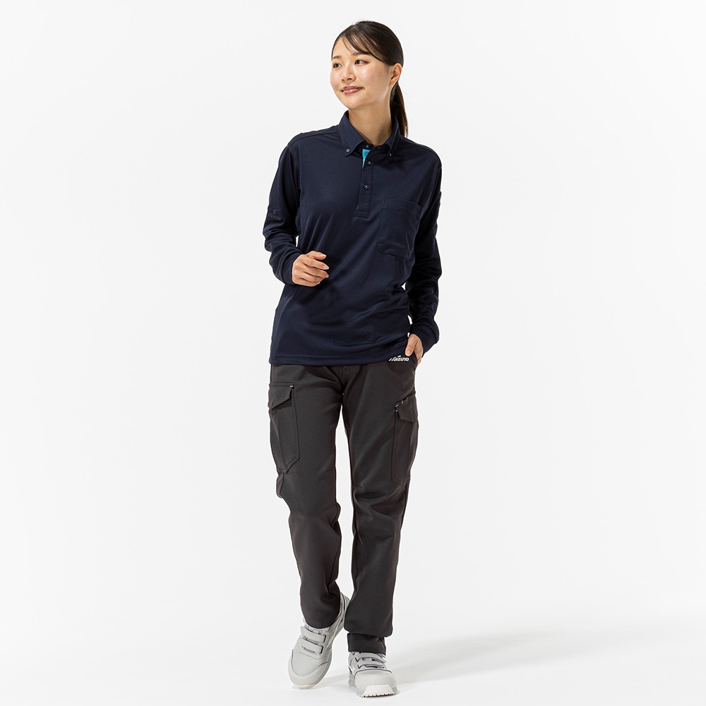 ナビドライ ワークボタンダウン ポロシャツ(長袖)|F2JA2185|ウエア